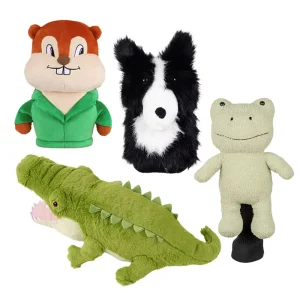 Stock Golf Wood Animal Plush Headcover Golf Gift Driver Club Accessories Shepherd Dog Squirrel Animal Fuzzy Driver Head Cover