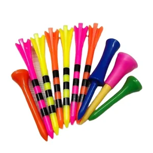 Stocked Multi Colored 83mm Durable Plastic Golf Tees with Custom Logo Bulk Supply