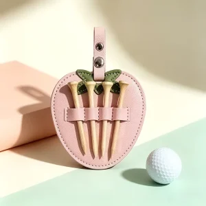 Strawberry PU Leather Golf Tees Gift Golf Club Lovers Fashion Tomato 4 Tees Holster Golf Accessories Backpack Bag Charms Pendant