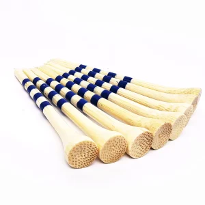 Strip Wood Golf Tee Durable Biodegradable Lightweight with Customized Printed Logo 83mm Multicolor