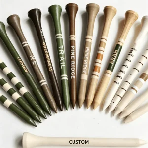 Strong Custom Printing Logo Bamboo Wood Golf Tee Multiple Colors Sizes Wood Custom Golf Tees