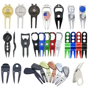 Stylish Colorful Aluminum Golf Pitch Repair Tool with Detachable Ball Marker Groove Cleaner Lightweight Sports Gift