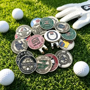 Sublimation Blank Unique Anime Pesonalized Soccer Copper Cool Golf Ball Marker Necklace Assortment Blank Engraving