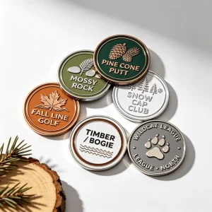 Sublimation Custom Metal Golf Ball Marker Copper Printed