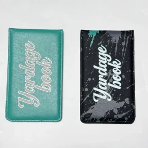 Sublimation LOGO PU Leather Golf Score Card Holder Folded Yardage Book Cover Durable Golf Scorecard Holders