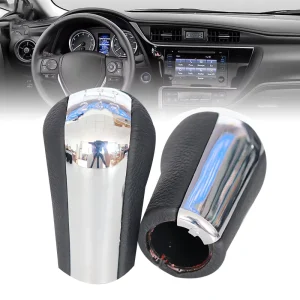 Suitable for Toyota Corolla Gear Shift Lever Handball Electroplated Black Leather Gear Shift Handball AVENSIS YARIS AYGO
