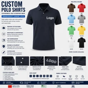 Summer Golf Clothing Embroidered Printed Custom Design Heavy Plain White Black Golf T Shirt Cotton Blank Mens School Polo Shirts