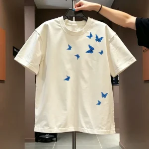 Summer Streetwear Men Heavyweight Cotton Tee Breathable Quick Dry Solid Color Oversized Loose T Shirt