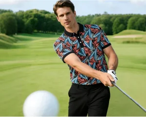 Summer UPF Sun Protection Golf Clothes Men Golf Apparel Polo Shirts Custom Logo Lightweight Breathable Golf Wear GEEDA Factory