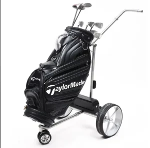 Super Lightweight Stainless Steel 3-Wheel Electric Trolley Auto Follow Golf Push Cart with Lithium Battery Material