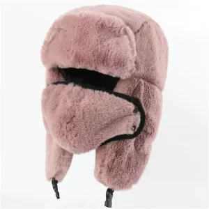 Super Warm Full Plush Ushanka Hat Detachable Furry Mouth Cover Wind Resistant Cold Weather Trooper Trapper Hat Supplier