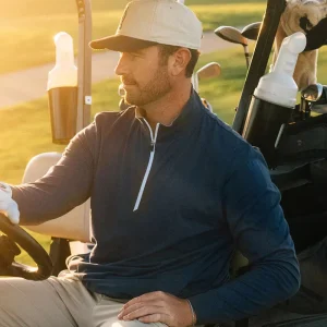 Supplier Custom Golf Wear Men’s Athletic 1/2 Half Zip Neck Golf Pullover Polyester Quarter Zip Pullover