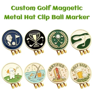 Supplier Gold Plated Magnetic Golf Marker Hat Clips Outdoor Leisure Fun Printed Baseball Sun Cap Metal Fastening Decor Clips