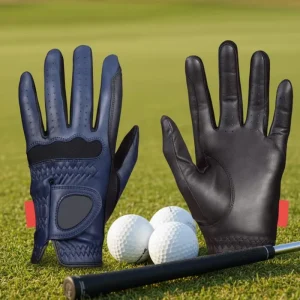 Synthetic Leather Full Finger Left Hand Golf Gloves for Unisex Anti slip Breathable Adjustable Wrist Strap Outdoor Sports