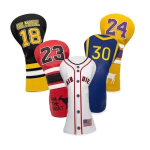 Synthetic Leather Golf Club Headcovers Custom Embroidered Logo for Driver and Fairway Wood