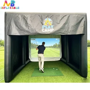 TE058 Customized Size Padded Inflatable Golf Simulator Enclosure for Backyard Practice