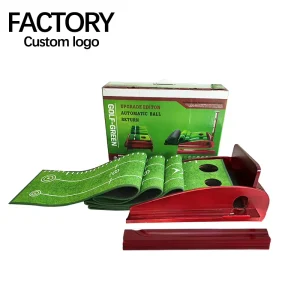 TL013 Auto Return Indoor Wooden & Velvet Base Green 30x300CM Golf Putting Mat with Hole Golf Training Aid 5.5KG