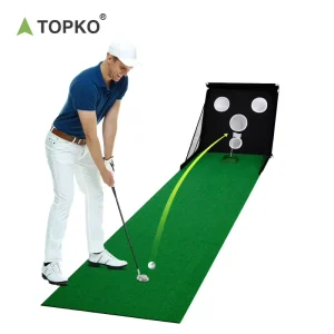TOPKO Golf Multifunctional Exercise Device Golf Practice Putting Mat Golf Training Aids Chipping Practice Net