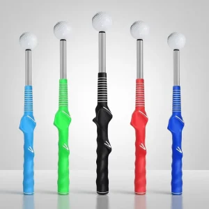 Telescopic Golf Swing Trainer with Impact Bar Sound Feedback for Indoor Outdoor