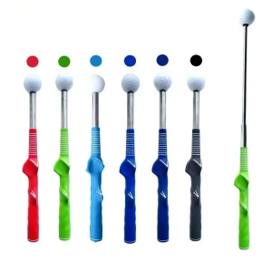 Telescopic Retractable Golf Swing Training Aid With Grip for Strength Tempo Training
