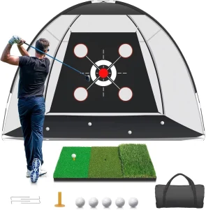 Tent style Golf Hitting Net Portable and Easy to Disassemble With Target Cloth for Golf Practice and Training Net for Backyard