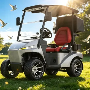 Thickened Tires Single Seat Golf Buggy Crystal Gray Off Road Model Professional Golf Cart for Rough Terrain Golf Course