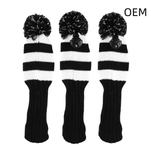 Three Piece Golf Clubs with Wooden Construction Knitting Head Covers Directly Sourced From Factory