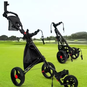 Three Wheeled Foldable Aluminium Golf Cart Trolley Portable Model ZH A021 Max Load 30kg for Golf Courses