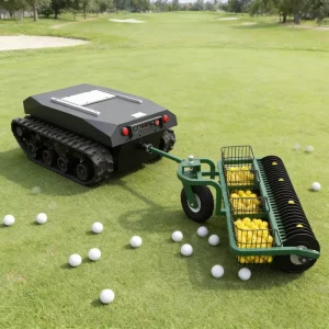 Tins 13 Unmanned Golf Ball Pick up Machine Rubber Tracked Robot Chassis Independent Suspension Less Damage to Grass Ground