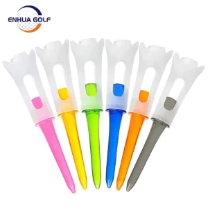 Transparent Plastic Soft Golf Tee TPE+PC Step Down Golf Tees Factory Supplier Golf Ball Holder