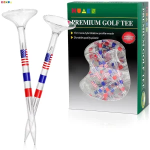 Transparent USA Flag Big Cup Plus Golf Tees Golf Ball Holder Practice Golf Tee OEM ODM Factory Supply