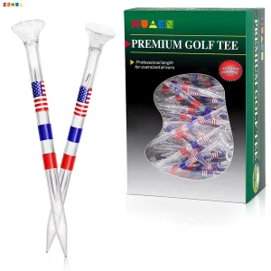 Transparent USA Flag Small Cup Plus Golf Tees Golf Ball Holder Practice OEM ODM Factory Supply Golf Tee