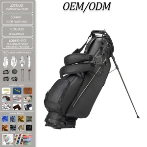 Trending Golf Bag Japan Style High Quality Custom Logo Design Your Own Zip Lightweight PU Leather Golf Stand Bag