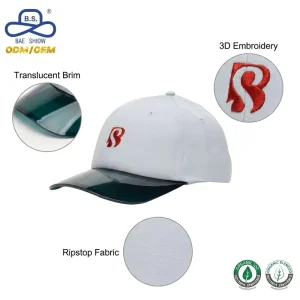 Trendy Transparent Brim Baseball Cap 3D Embroidered Logo Adjustable Snapback Hip Hop Streetwear Hat Men Women Custom