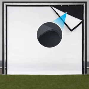 Triple Layer White Gray Black High Contrast Silent No Rebound Fire Rated Indoor Golf Simulator Impact Screen Enclosure Fabric