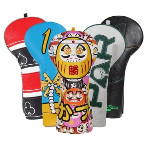 Tumbler Golf Accessories Embroidery Luxury Golf Driver Head Cover Golf Headcover Leather