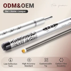 TuoYuan Factory Direct High Quality 8 9 Ball Pool Cue Carbon Fiber Shaft 10 13mm Tip Stainless Steel Joint Durable Professional