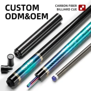 TuoYuan OEM ODM Factory Environmental Spray Paint Carbon Cue Carbon Fiber Pool Cue for Health Friendly Playing