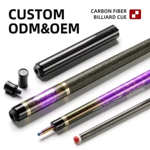 TuoYuan Original Factory Eco Friendly Waterproof Full Carbon Shaft Cue Carbon Fiber Pool Cue for Beginner Training Use