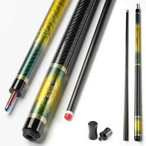 Tuoyuan 2-Piece Carbon Fiber Pool Cue 1/2 Split Design Stainless Steel Joint 147cm Length 18-20oz Weight Snooker Billiard