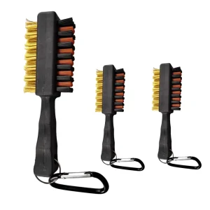 Two Sided PVC Golf Brush Dual Texture Bristles for Golf Club Cleaning Lightweight Sport Accessory