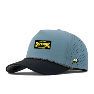 Two Tone Laser Perforated Hat Custom Front Rubber Patch with Rope Trim Adjustable Snapback Water Resistant Golf Cap Quick Dry