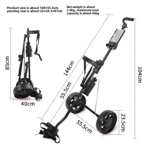 Two Wheeled Foldable Hand Pushed Golf Bag Cart Manufacturer Direct Supply From Golf Course Supplies Company