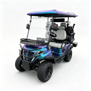 US Market 4 Seater Electric Golf Cart Lifted Off Road Lithium Battery 3-5KW Motor 30-50km/h Custom Iridescent Color