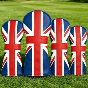 USA Flag Golf Headcovers, PU Leather Driver Fairway Wood and UT Covers