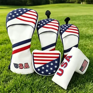 USA PU Leather Driver, Wood, and Putter Golf Head Covers