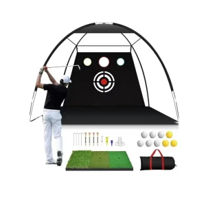 UV Protected Golf Driving Net Double Fence Training Chipping Outdoor Hitting Practice Golf Net with Mat