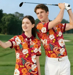 UV Protection Moisture-Wicking Quick Dry Breathable Four-Way Stretch Sporty Resort Style Golf Clothes Spandex Polyester