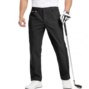 Ultra Light Quick Dry Men Golf Pants Breathable Stretch Fabric Durable Zipper Fly Performance Golf Apparel for Commute & Sports