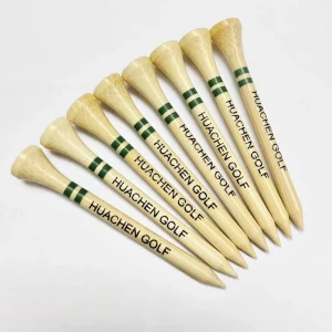 Unbreakable 70mm Brown White Natural Bamboo Golf Tees with Custom Logo Low MOQ Unbreakable Colored Brand Tees